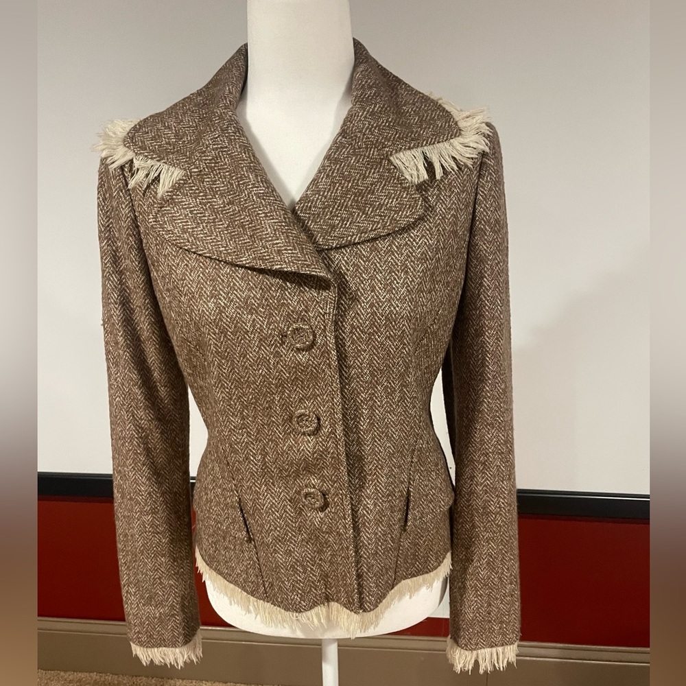 M-A-G soft textured cashmere wool blend button up jacket Size 2